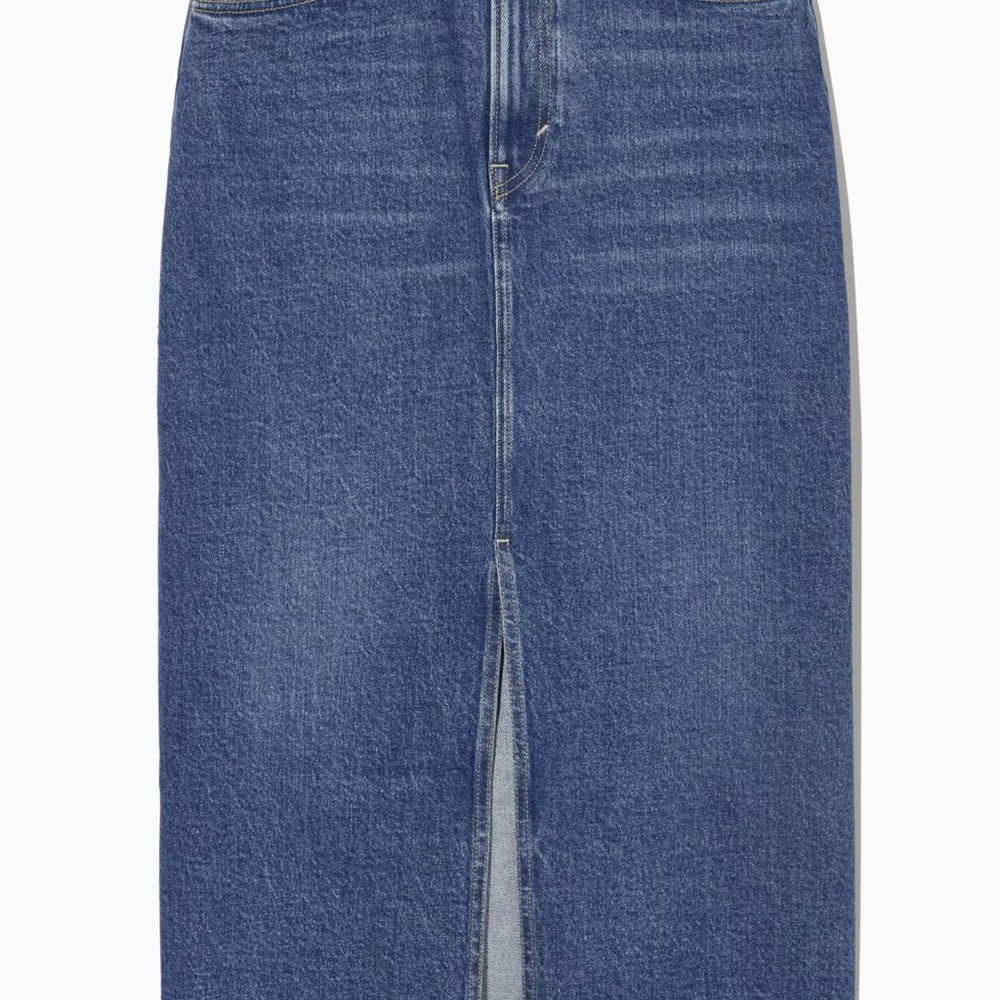 COS Blue Denim Midi Skirt